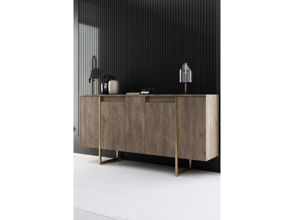 Wohnzimmermöbelset aus Holz "Luxe" - 160 x 35 x 80 cm - Braun