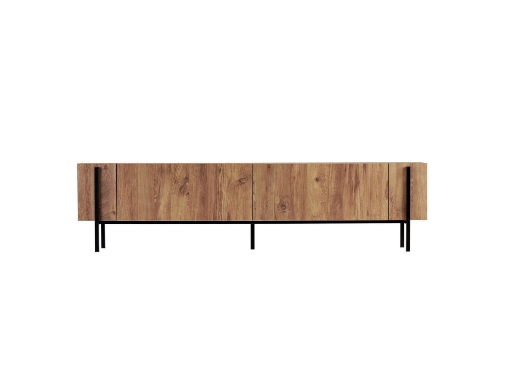 TV-Möbel aus Holz "Nexus" - 180 x 30 x 45 cm - Atlantische Kiefer / Schwarz