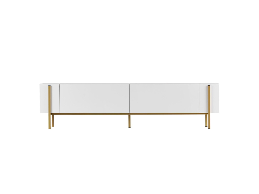 TV-Möbel aus Holz "Nexus" - 180 x 30 x 45 cm - Weiß / Gold