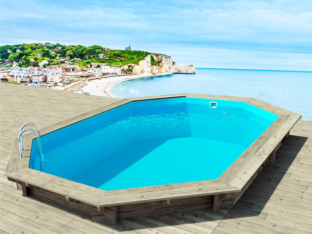 Holzpool "Brazilia 130" 5.86 x 3.86 x 1.30 M + Wärmepumpe - Leistung 6.1 kW
