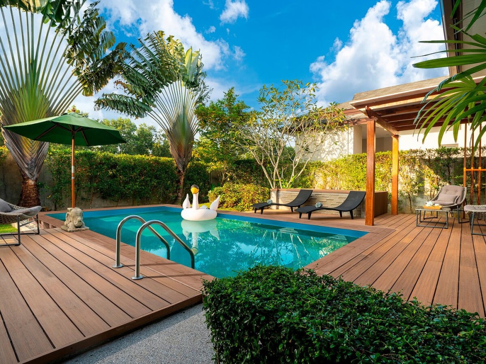 Pool Rechteckig " Panama 130"- 6.20 x 4.10 x 1.31 m + Wärmepumpe 6 kw/h Inverter "PowerLine by Hayward" - Schwarz