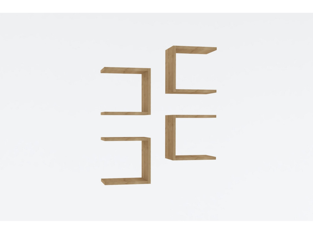 Étagère murale en bois "Base" - 30 x 19 x 30 cm - Marron
