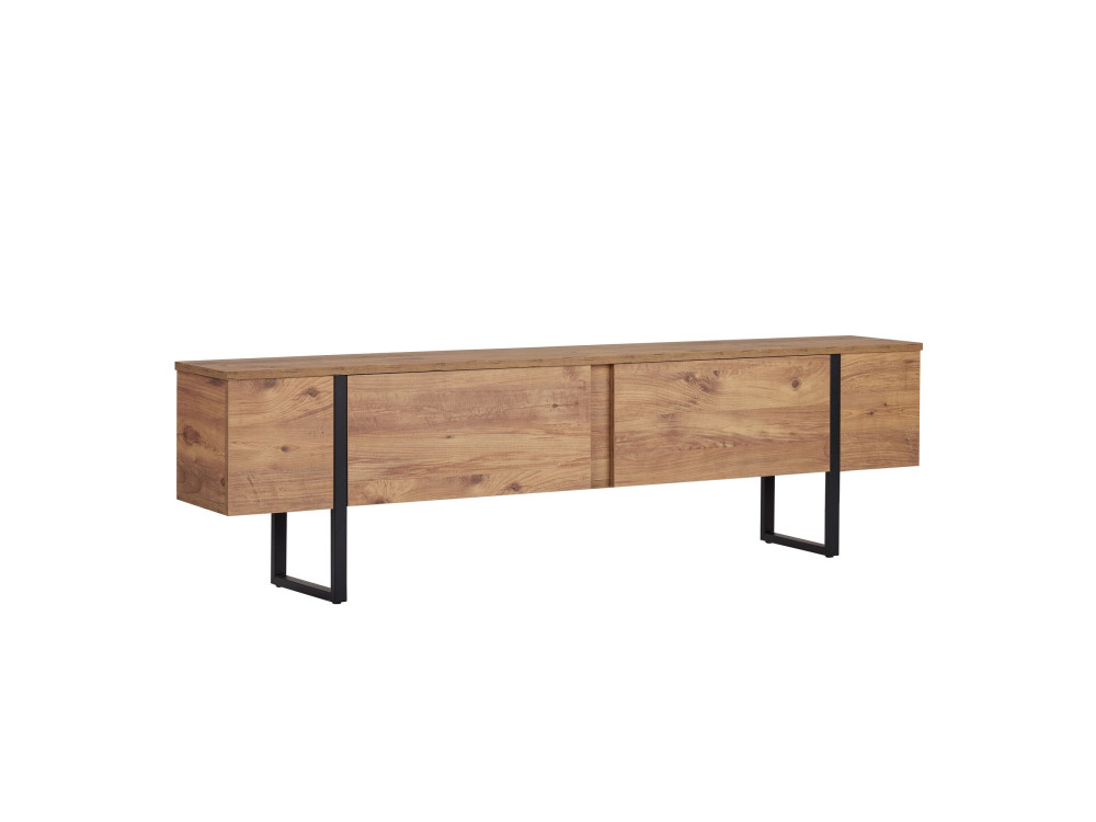 TV-Möbel aus Holz "Onera" - 180 x 30 x 50 cm - Atlantikkiefer / Schwarz