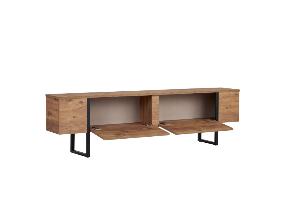 TV-Möbel aus Holz "Onera" - 180 x 30 x 50 cm - Atlantikkiefer / Schwarz