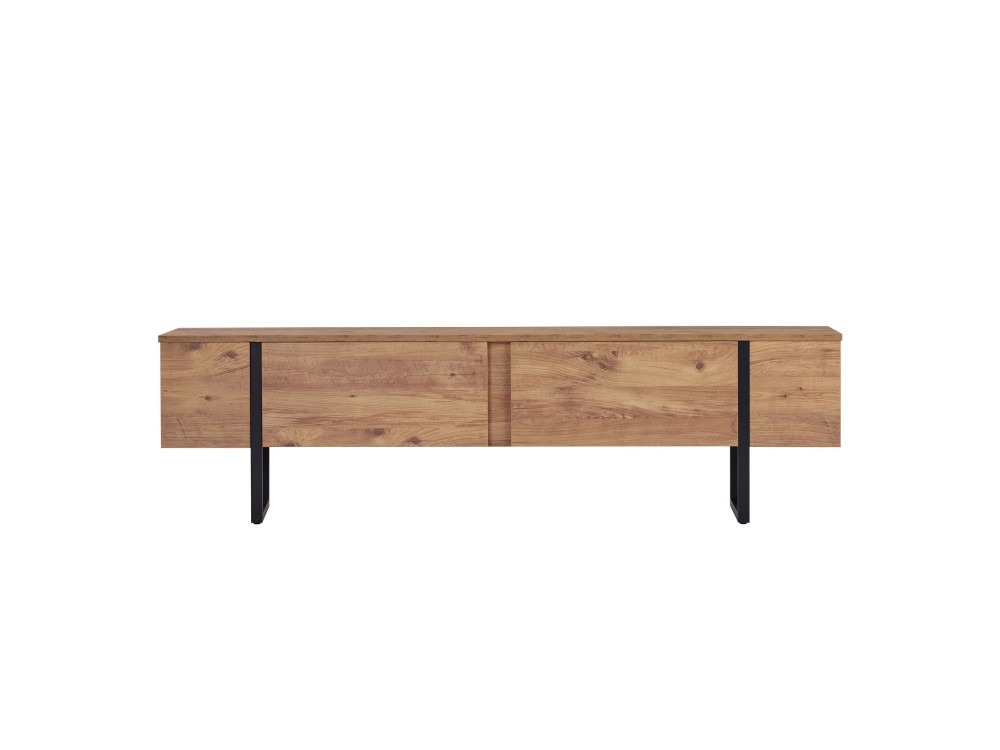 TV-Möbel aus Holz "Onera" - 180 x 30 x 50 cm - Atlantikkiefer / Schwarz