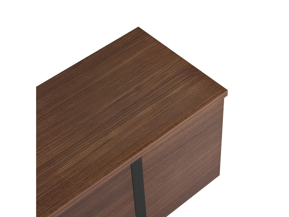 TV-Möbel aus Holz "Onera" - 180 x 30 x 50 cm - Nussbaum / Schwarz