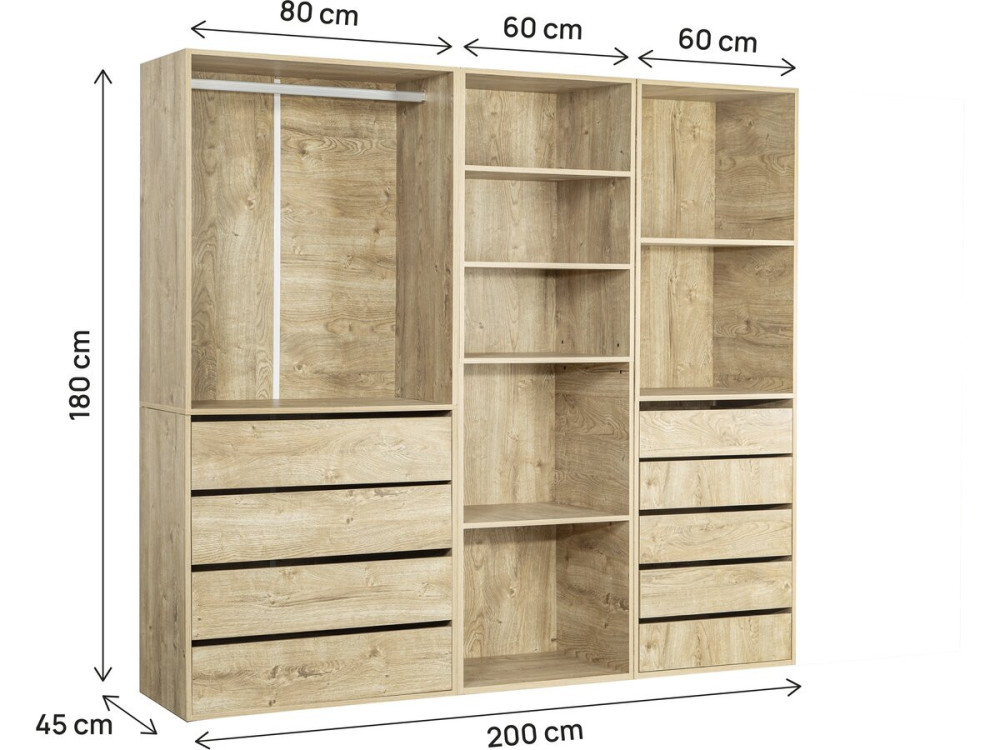 Modulares Ankleideset "Opera" - 3 Elemente - Beige