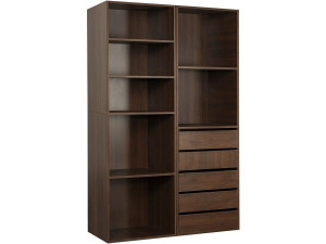 Kit dressing modulable avec 5 tiroirs et 7 étagères "Opéra" - 2 éléments - Marron