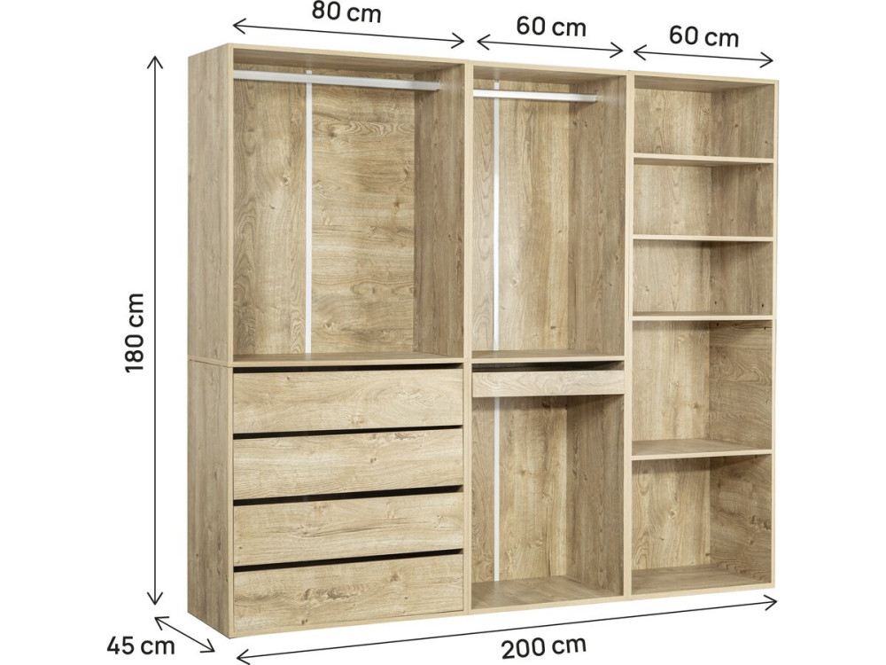 Modulares Ankleideset "Opéra" - 3 Elemente - Beige