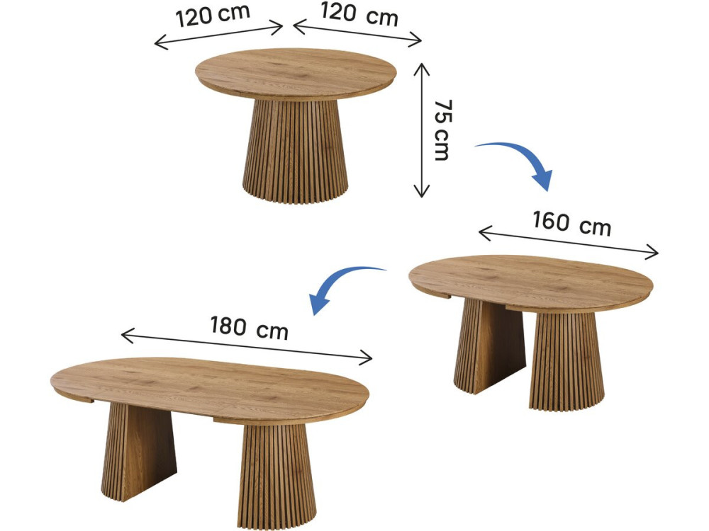 Ausziehbarer Esstisch aus Holz "Sylva" - 120/200 cm - 4 bis 8 Plätze - Braun