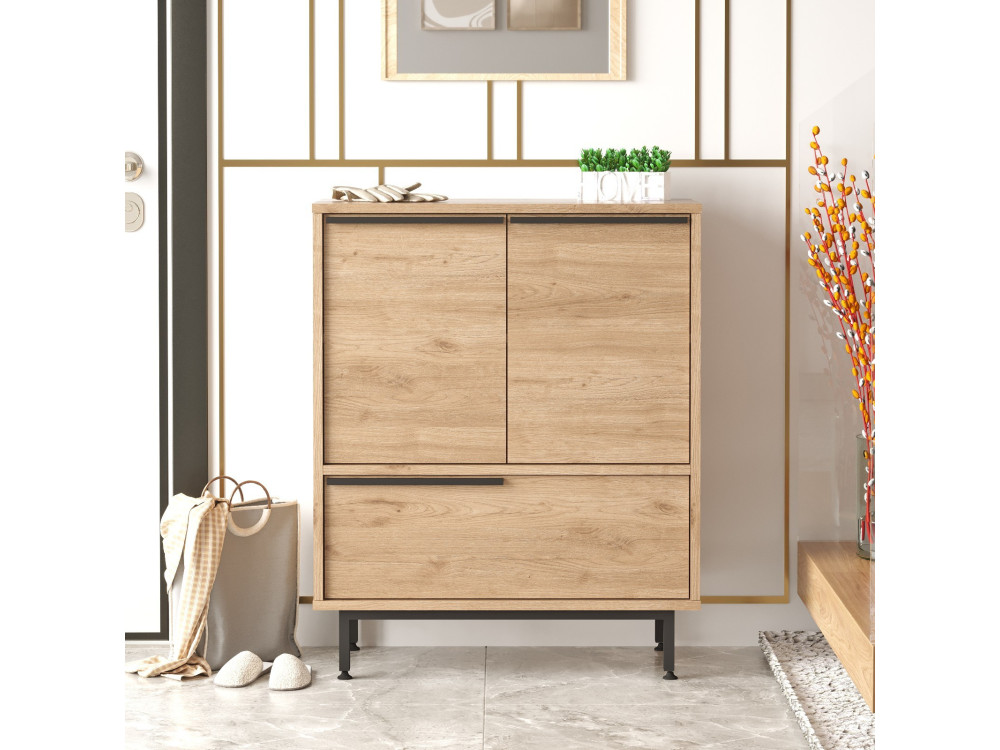 Schuhschrank aus Holz "Calvin" - 74 x 35 x 90 cm - Braun