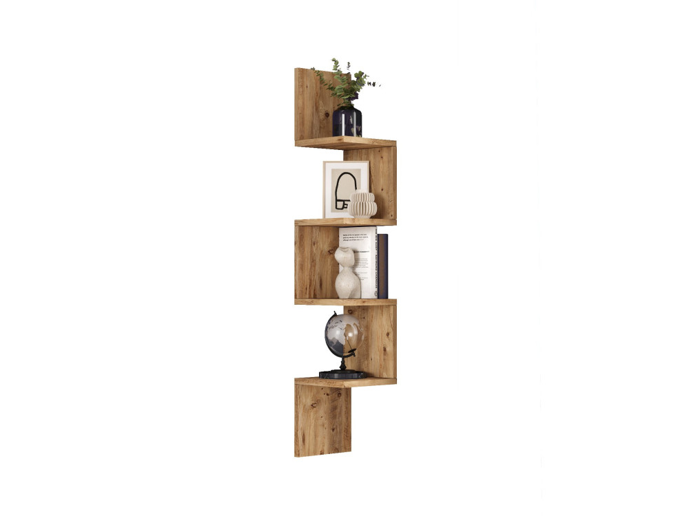 Wandregal aus Holz "Lula" - 22 x 22 x 117 cm - Braun