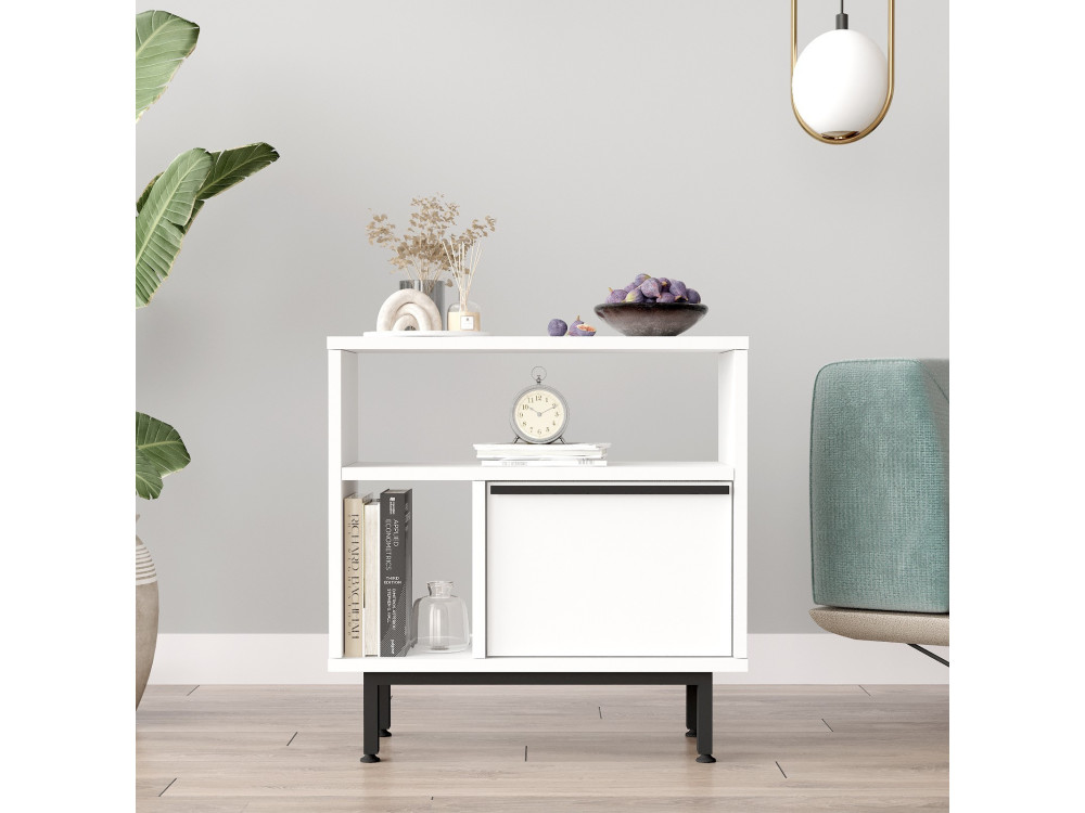 Beistelltisch aus Holz "Calvin" - 60 x 25 x 60 cm - Weiß