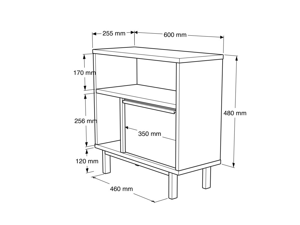 Beistelltisch aus Holz "Calvin" - 60 x 25 x 60 cm - Weiß