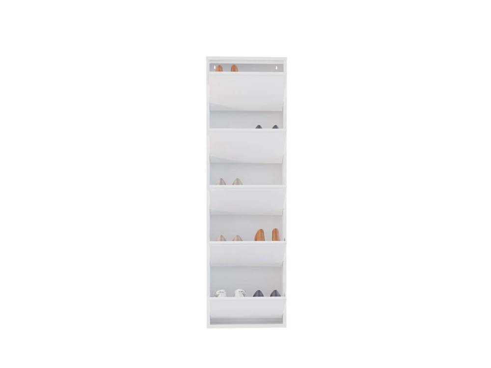 Schuhschrank aus Metall "Ayse" - 50 x 15 x 169 cm - Weiß