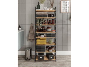 Bücherregal aus Holz "Plastic" - 46 x 18 x 128 cm - Schwarz 2
