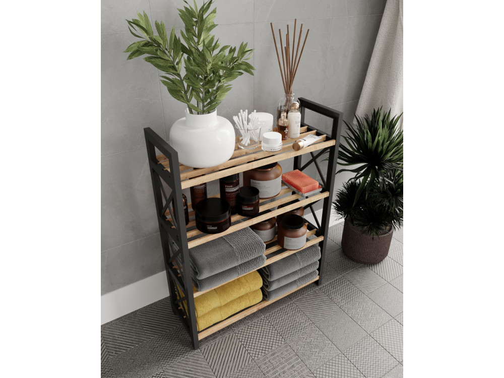 Bücherregal aus Holz "Plastic" - 46 x 18 x 64 cm - Schwarz