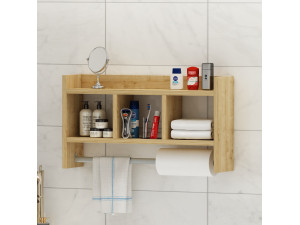 Wandregal aus Holz "Asya" - 63 x 14 x 35 cm - Beige 2