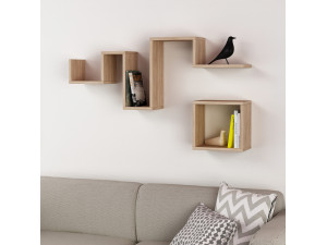 Wandregal aus Holz "Follow" - 116 x 20 x 45 cm - Braun 2