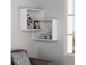 Set aus 2 Holzeckregalen "Ring" - 68 x 60 x 68 cm - Weiß 2