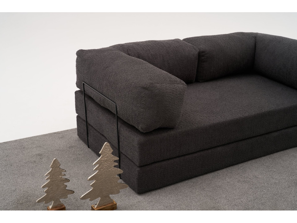 3-Sitzer-Sofa mit Stoffbezug "Comfort" - 190 x 95 x 75 cm - Anthrazitgrau
