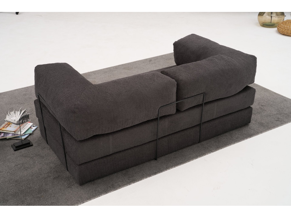 3-Sitzer-Sofa mit Stoffbezug "Comfort" - 190 x 95 x 75 cm - Anthrazitgrau