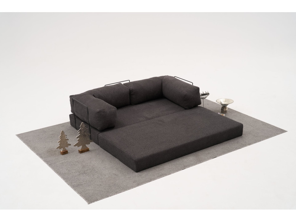 3-Sitzer-Sofa mit Stoffbezug "Comfort" - 190 x 95 x 75 cm - Anthrazitgrau