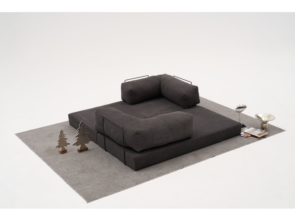 3-Sitzer-Sofa mit Stoffbezug "Comfort" - 190 x 95 x 75 cm - Anthrazitgrau