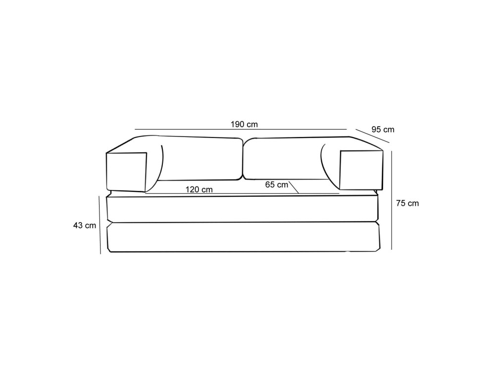 3-Sitzer-Sofa mit Stoffbezug "Comfort" - 190 x 95 x 75 cm - Anthrazitgrau