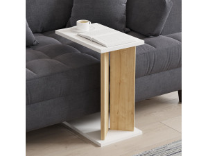Beistelltisch aus Holz "Lun" - 25 x 50 x 48 cm - Beige 2