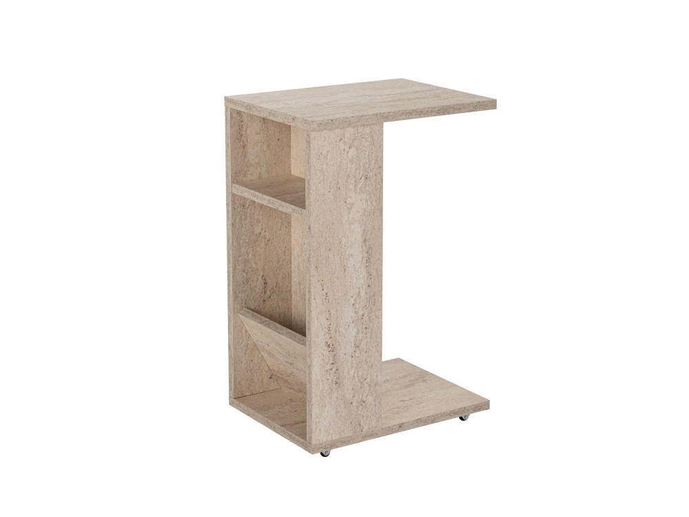 Beistelltisch aus Holz "Filinta" - 30 x 40 x 63 cm - Travertin