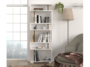 Holz Bücherregal "Blok" - 60 x 19 x 165 cm - Braun 2