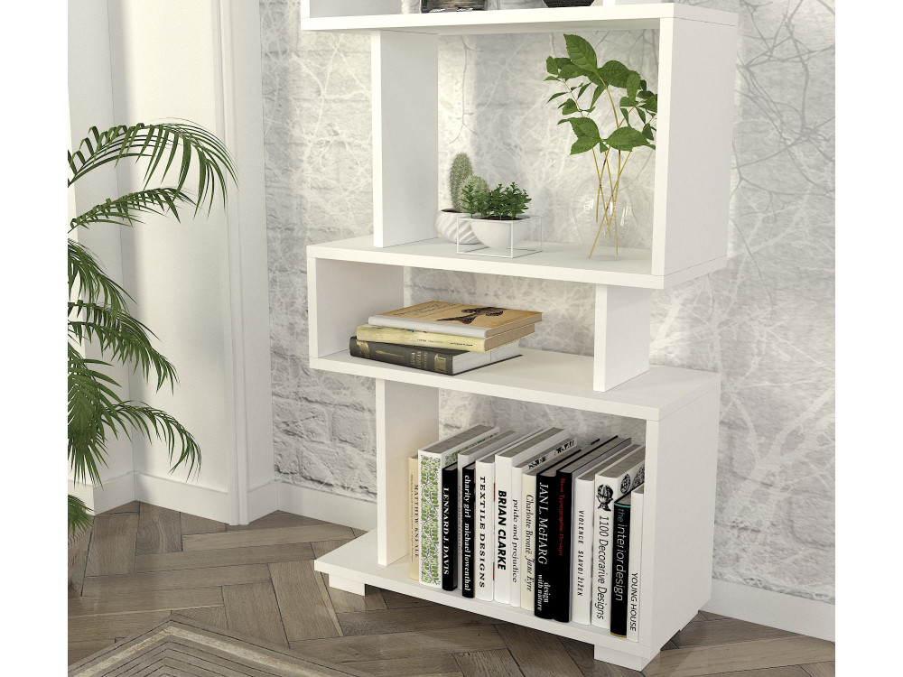 Holz Bücherregal "Blok" - 60 x 19 x 165 cm - Weiß