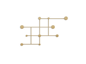 Wandhaken aus Metall "Fatara" - 112 x 10 x 64 cm - Gold