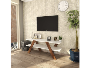 TV-Möbel aus Holz "Basic" - 120 x 33 x 45 cm - Weiß 2