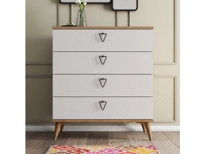 Holzkommode "Versa-Ce" - 80 x 45 x 90 cm - Weiß 2