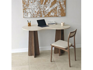 Holzschreibtisch "Infini" - 120 x 60 x 75 cm - Travertin 2