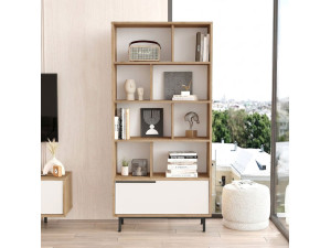 Bücherregal aus Holz "ON4-SW" - 84 x 30 x 176 cm - Weiß 2