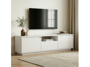 TV-Möbel aus Holz "Sentinel" - 160 x 30 x 42 cm - Weiß 2