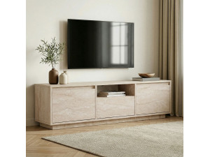 TV-Möbel aus Holz "Sentinel" - 160 x 30 x 42 cm - Travertin 2
