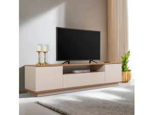 TV-Möbel aus Holz "Veramont" - 180 x 44 x 44 cm - Creme 2