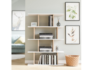 Holz Bücherregal "Harmon" - 90 x 25 x 127 cm - Weiß 2