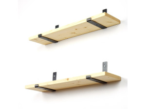 Set aus 2 Wandregalen aus Holz aus Holz "LAM008" - 60 x 14 x 16 cm - Beige