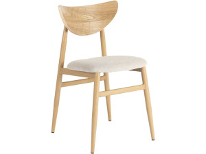 Skandinavischer Esszimmerstuhl "Lumbra" aus Holz - Beige