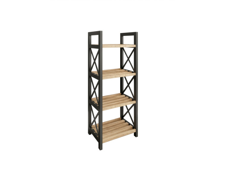 Multifunktionales Holzregal "Mini" - 23 x 18 x 64 cm - Schwarz