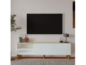 TV-Möbel aus Holz "River" - 150 x 31 x 48 cm - Weiß 2