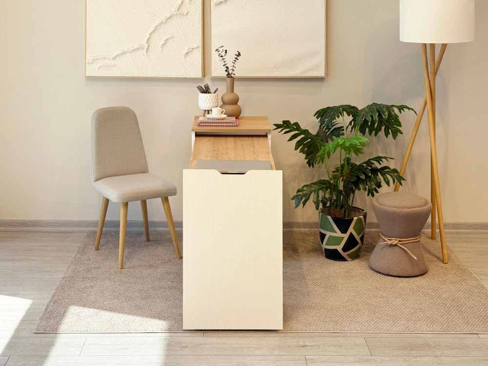 Holzschreibtisch "Modulo" - 97 x 47 x 75 cm - Beige