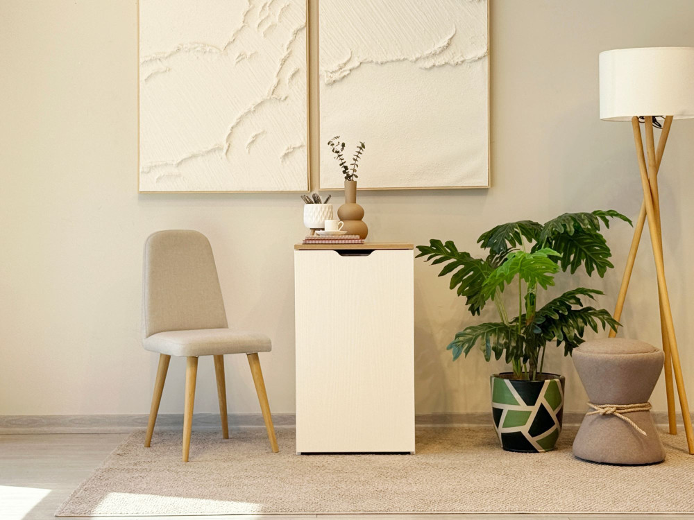 Holzschreibtisch "Modulo" - 97 x 47 x 75 cm - Beige