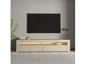 TV-Möbel aus Holz "Bati" - 150 x 36 x 46 cm - Travertin 2