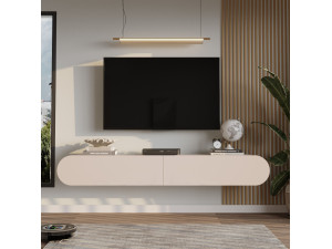TV-Möbel aus Holz "LUM1" - 180 x 31 x 29 cm - Creme 2